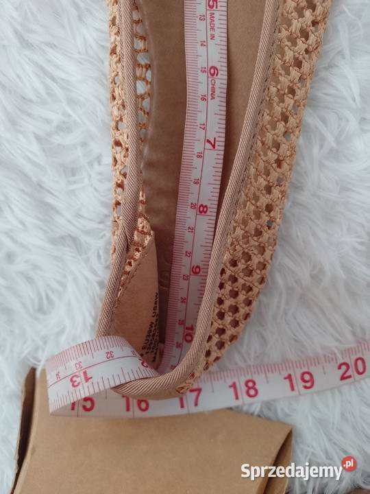 3940 ASOS Design Brązowe baleriny ażurowe z małopolskie Kraków