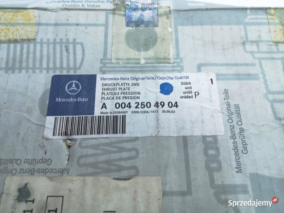 TARCZA DOCISKOWA SPRZĘGŁA MERCEDES W201 W202 20 osobowe