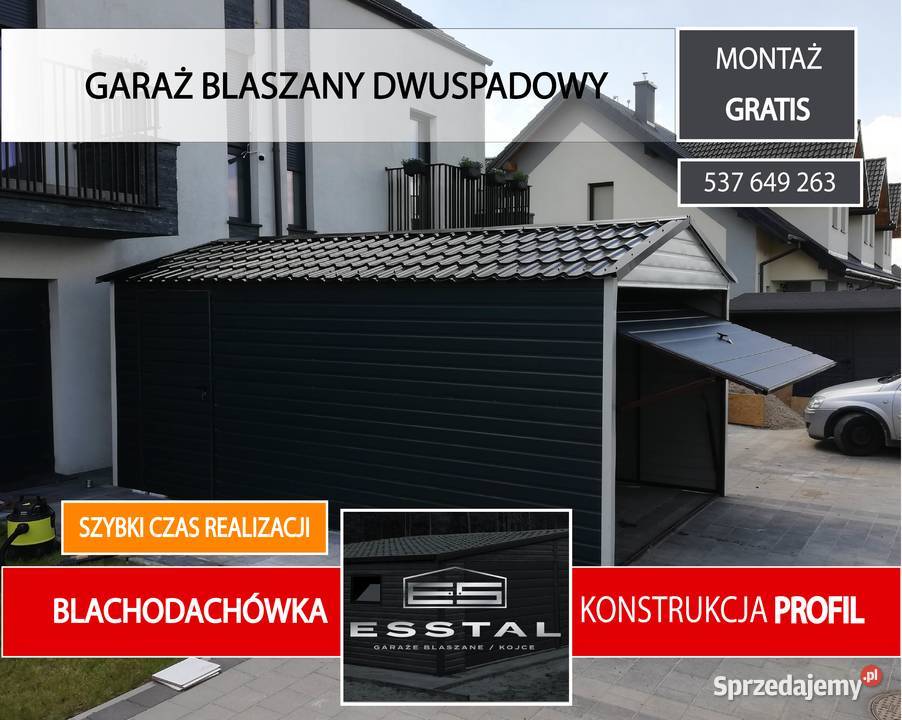 Garaż Blaszany Blaszak Magazyn Schowek Garaże 367zł/m2 warmińsko-mazurskie Lidzbark Warmiński