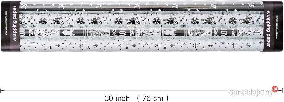 Ekskluzywny papier prezentowy 076x3m biały Gaszowice