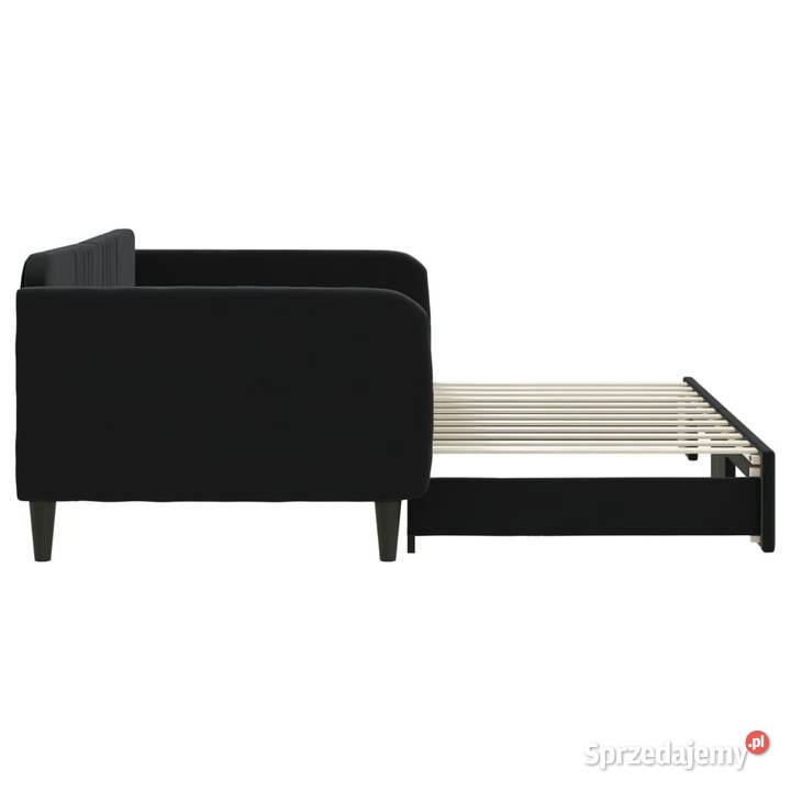 Sofa rozsuwana czarna aksamit 100x200 WM3197074 Warszawa
