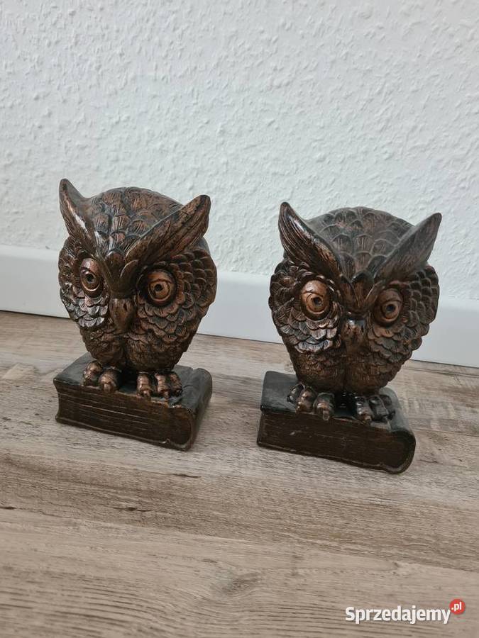 Dwie figurki sowy z wosku Antyki, Sztuka, Kolekcje Gorlice
