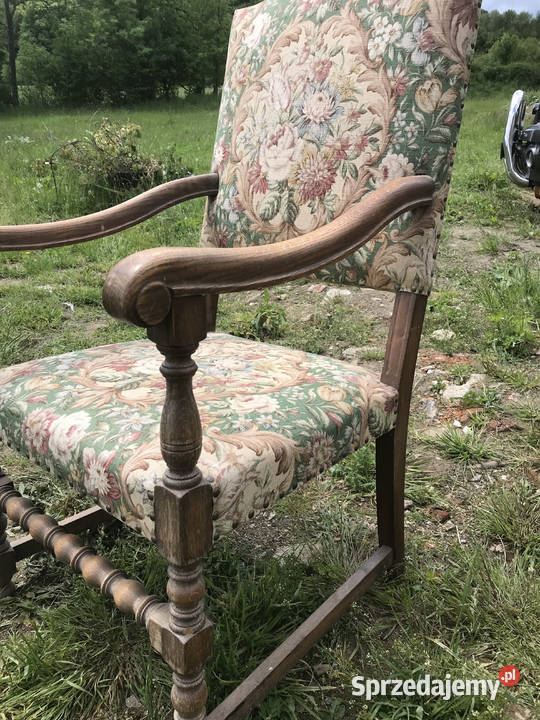 Fotel Tron oryginał pokrycie siedziska Meble Polanica-Zdrój