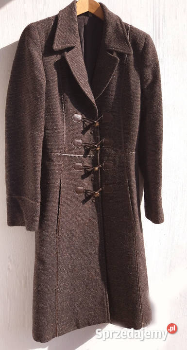 Stefanel klasyczny płaszcz zapinany na kołki r.38