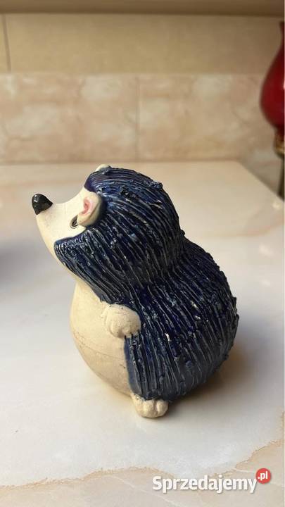 Figurka Jeża Kobaltowy Ceramiczny Bez sygnatury