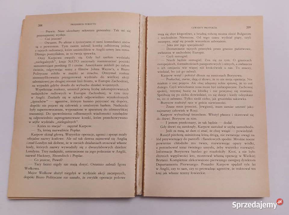 CZWARTY PROTOKÓŁ Frederick Forsyth miękka Proza i poezja Hajnówka