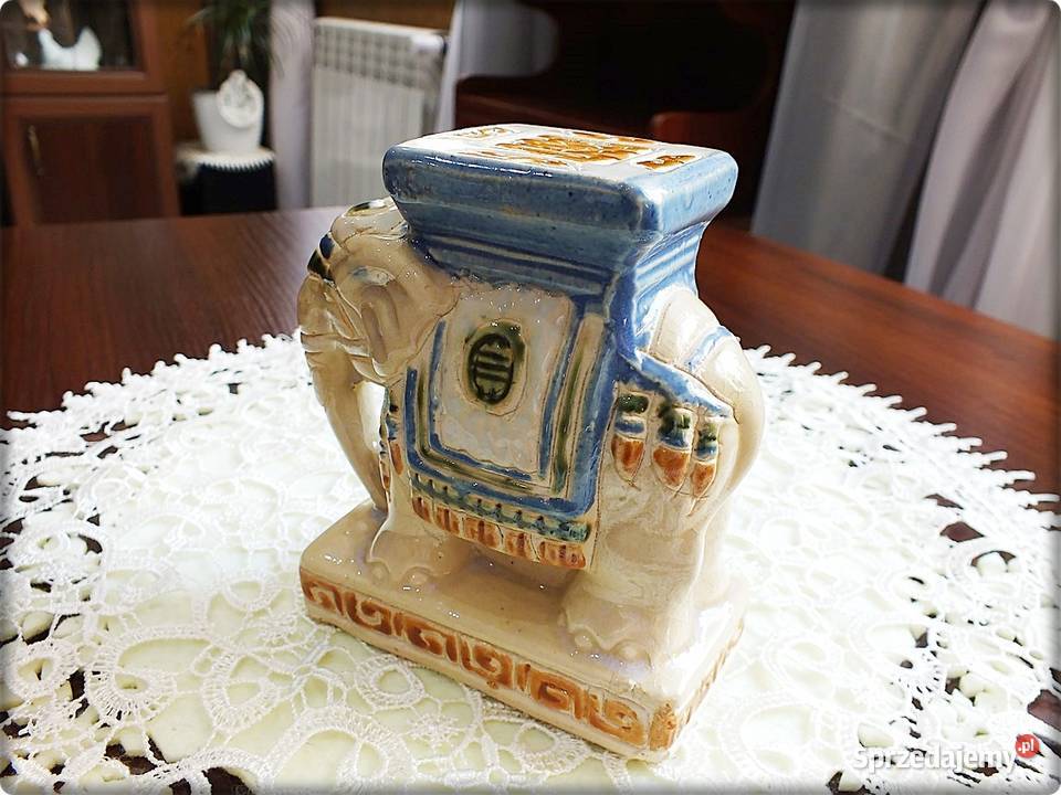 Stara Figurka SŁOŃ Indyjski Chiński porcelana Żary