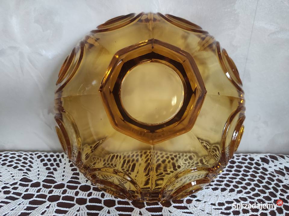 Szkło Bohemian Josef Inwald Amber Pressed Glass