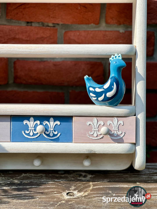 Półka kuchenna drewniana shabby chic