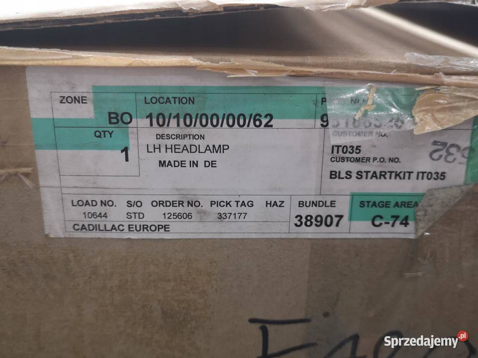 LAMPA LEWY PRZÓD CADILLAC BLS 20052010 93188525 osobowe