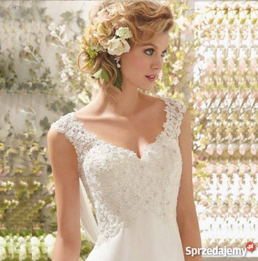 SUKNIA ŚLUBNA tren hafty WESELE CYWILNY 44 XXL Jelenia Góra sprzedam