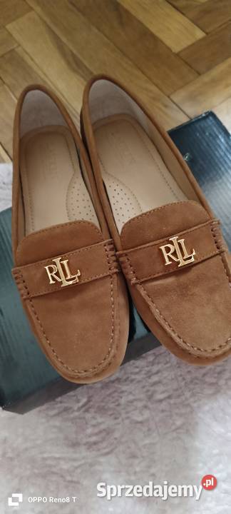 Okazja nowe mokasyny markowe Ralph Lauren skóra Warszawa