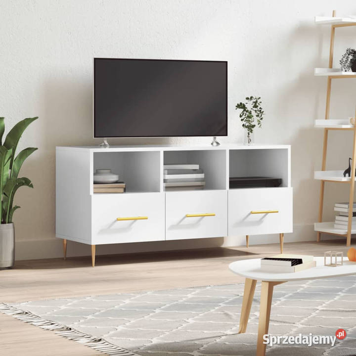 Szafka pod TV biała wysoki połysk 102x36x50 RTV Warszawa