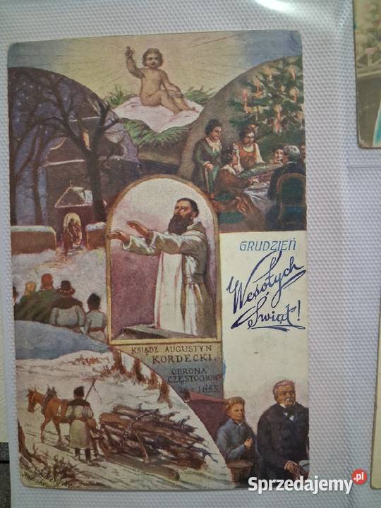 Stara pocztówka Stara kartka świąteczna lubelskie Hrubieszów