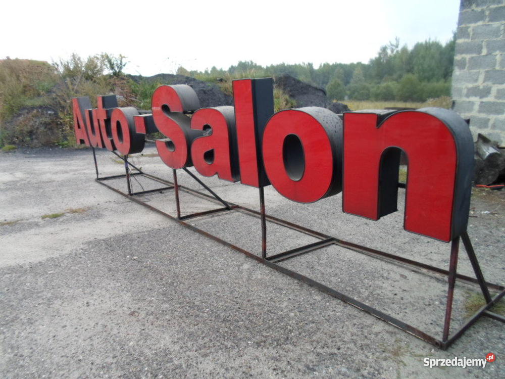 Duży NeonSzyldReklama Świetlna AUTO SALON Katowice
