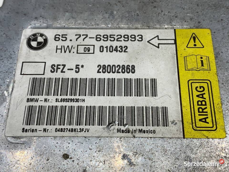 SENSOR AIRBAG BMW E60 6952993 0310 CZUJNIK osobowe Wyposażenie wnętrza sprzedam