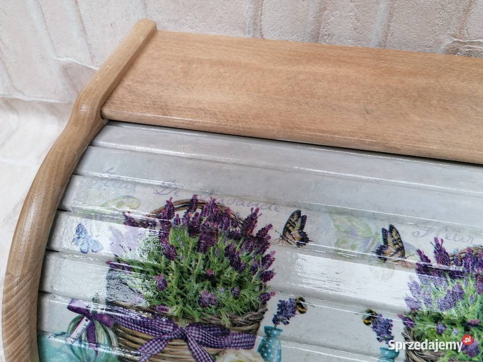 Chlebak dużyt orzech lawenda decoupage