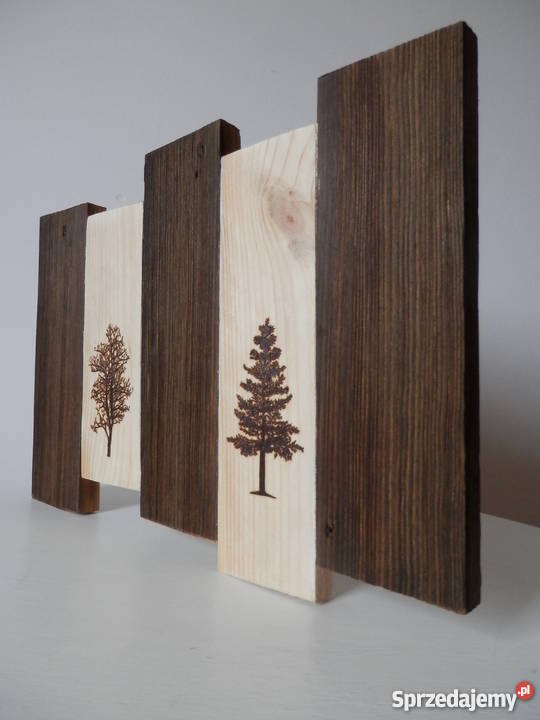 Obraz czarnobiały ręcznie wykonany Motyw LAS