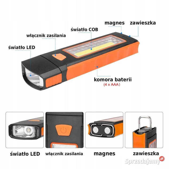 LAMPKA LAMPA LATARKA ROBOCZA WARSZTATOWA LED COB Chmielnik