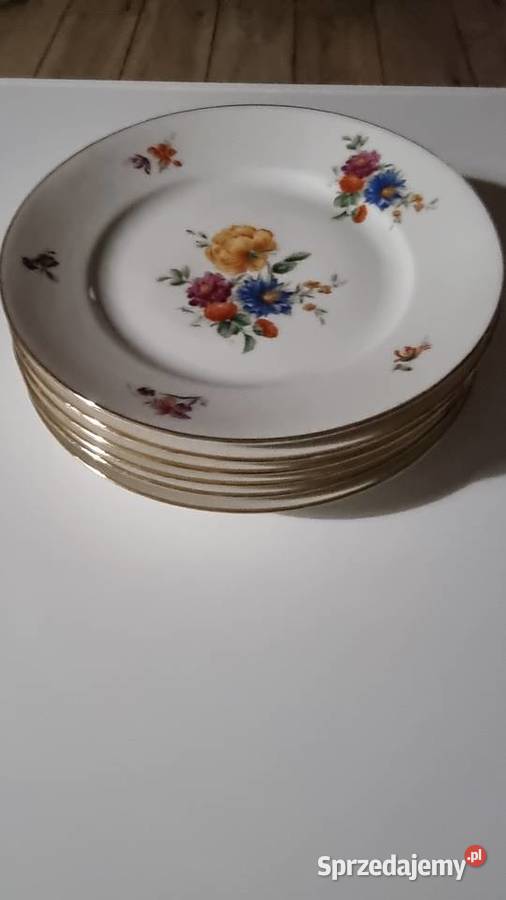 Talerze Płaskie Porcelana Francuska Limoges Ceramika i szkło Wola Podłężna