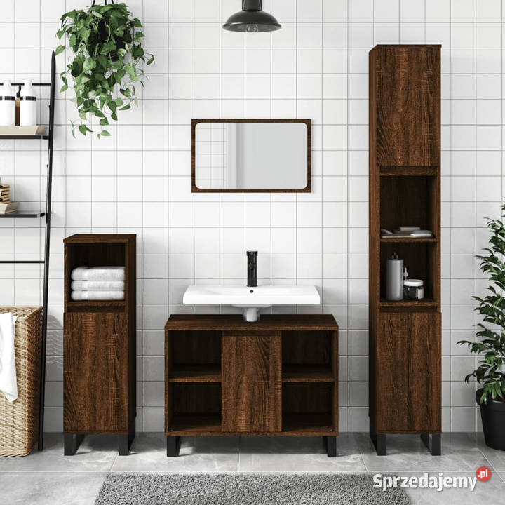 Szafka łazienkowa brązowy dąb 80x33x60 WM831643 Warszawa
