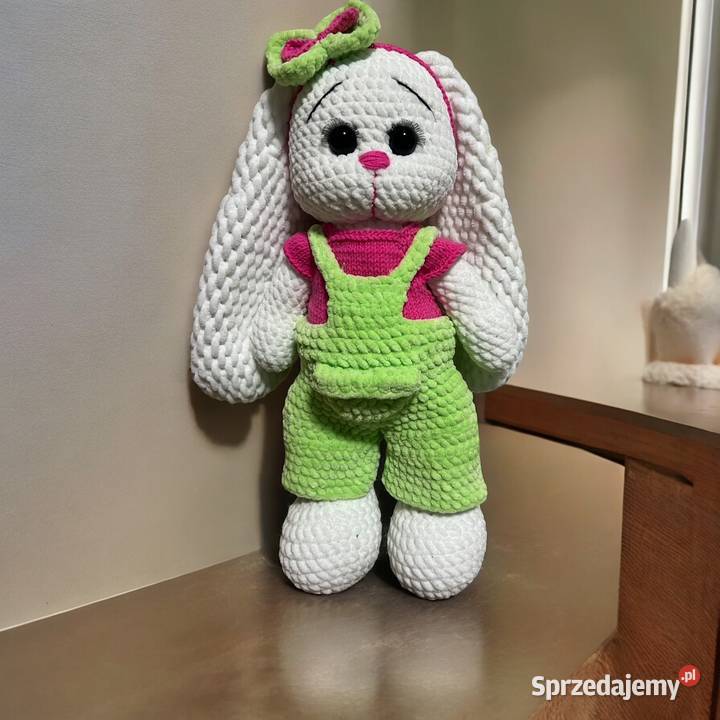 Pluszowy różowy króliczek handmade mazowieckie