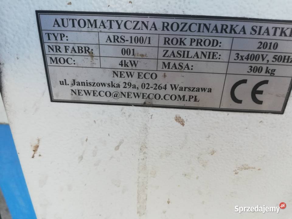 Automatyczna rozcinarka siatki TYP ARS 1001 Wioska sprzedam