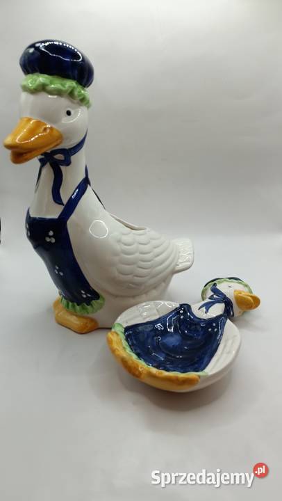 Figurki ceramiczne ptaki kaczki pojemnik i Zamość