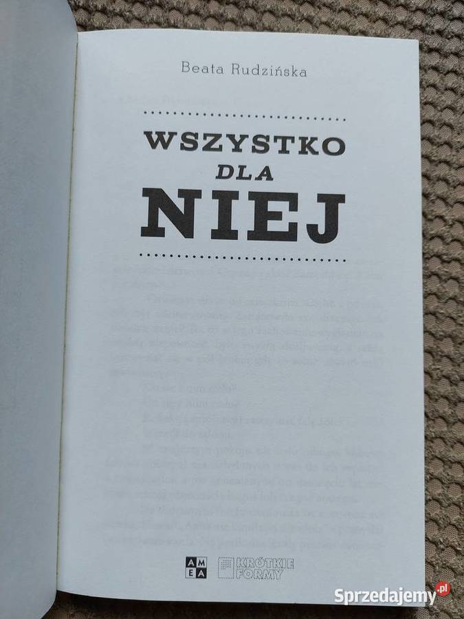 literatura kobieca Wszystko niej Beata Rudzińska ISBN 9788393409860