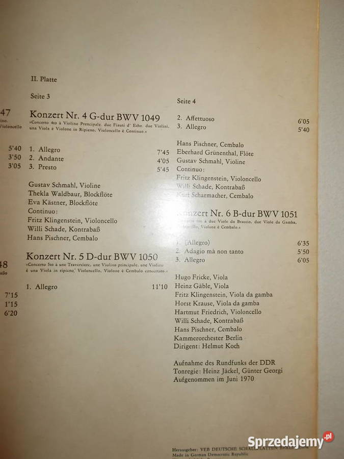 LPBach Koncerty Brandenburskie winyl album Poznań sprzedam