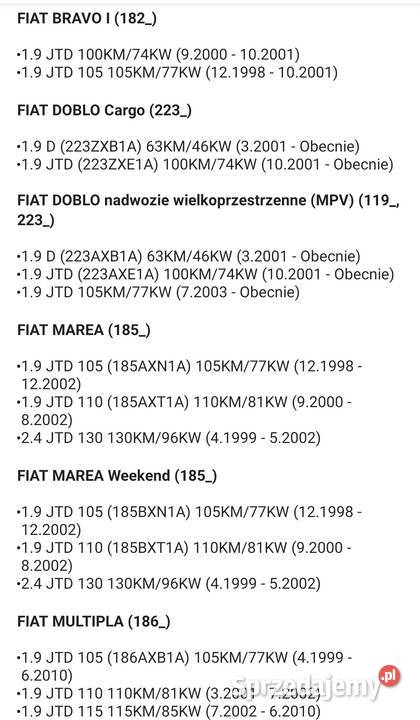 Czujnik położenia wału alfa fiat Opel Lancia Rok produkcji 2002