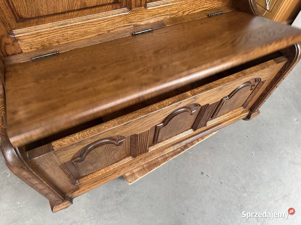 Masywna ciężka dębowa ławka skrzynia 120 Ławki Sławoszewek