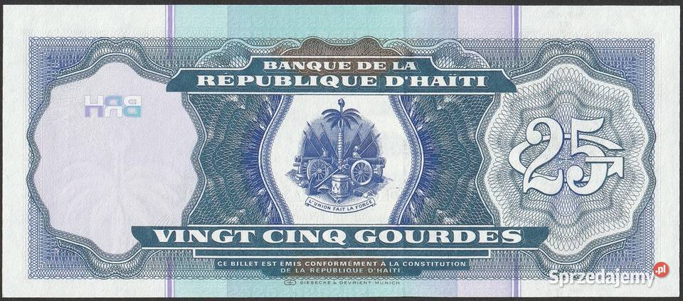 HAITI 25 gourdes 2000 STAN BANKOWY UNC Numizmatyka Łódź sprzedam
