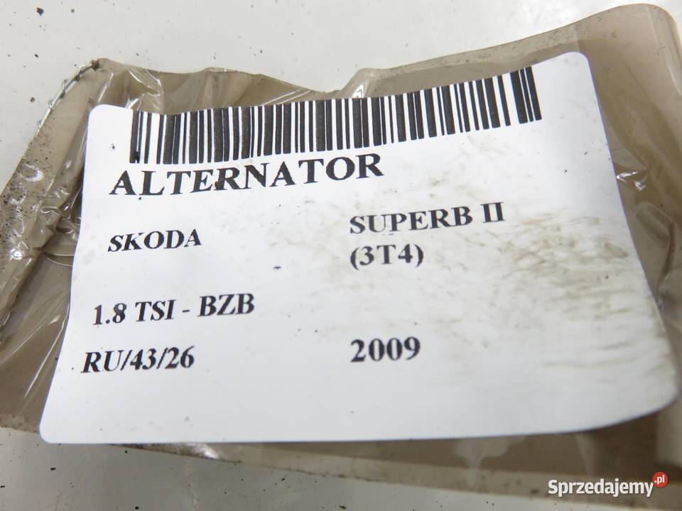ALTERNATOR SKODA SUPERB II 18 TSI 06J903023C osobowe małopolskie