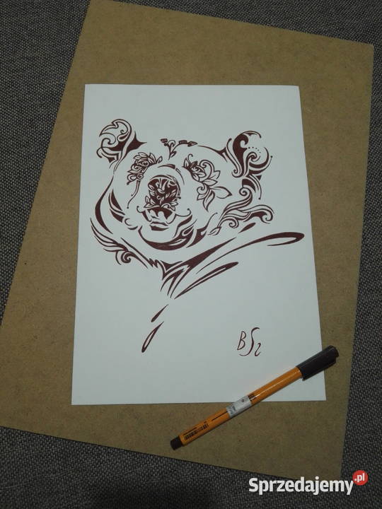 Rysunek miś cienkopis A4 200gm2 Warszawa