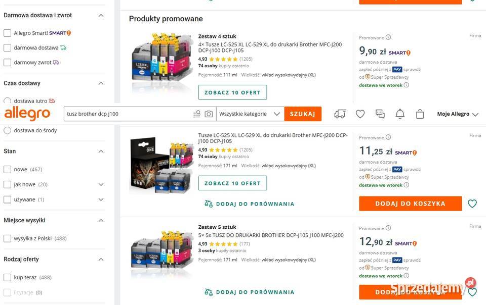 Tania w eksploatacji drukarka BROTHER DCP J100 w Kraków