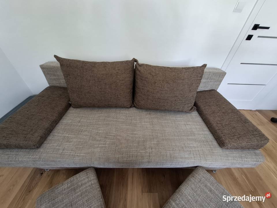 Kanapa rozkładana 2 pufy Sofy i kanapy Dominowo