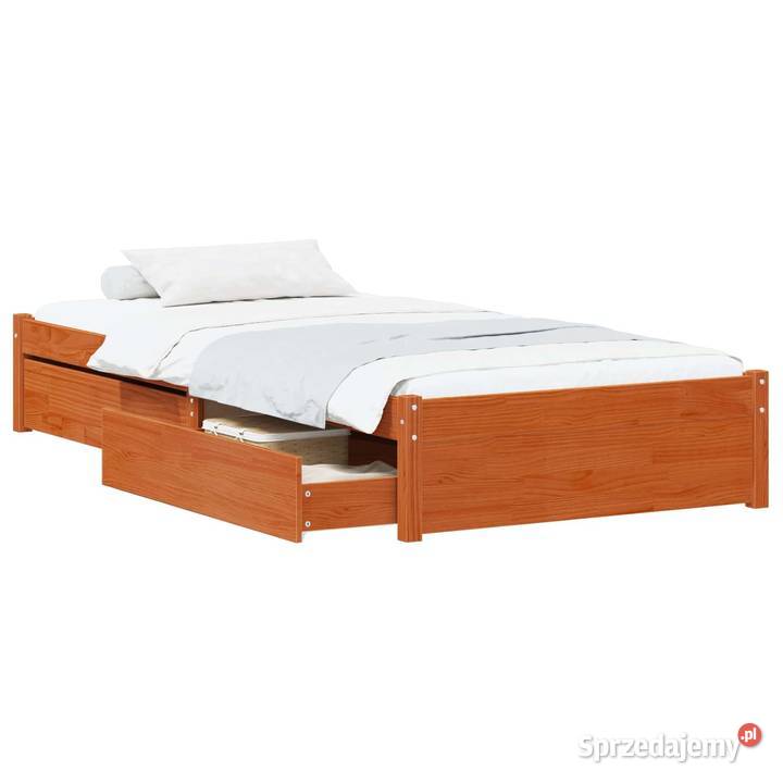 vidaXL Ramka łóżka z szufladą 3 pcs Woskowy Brąz