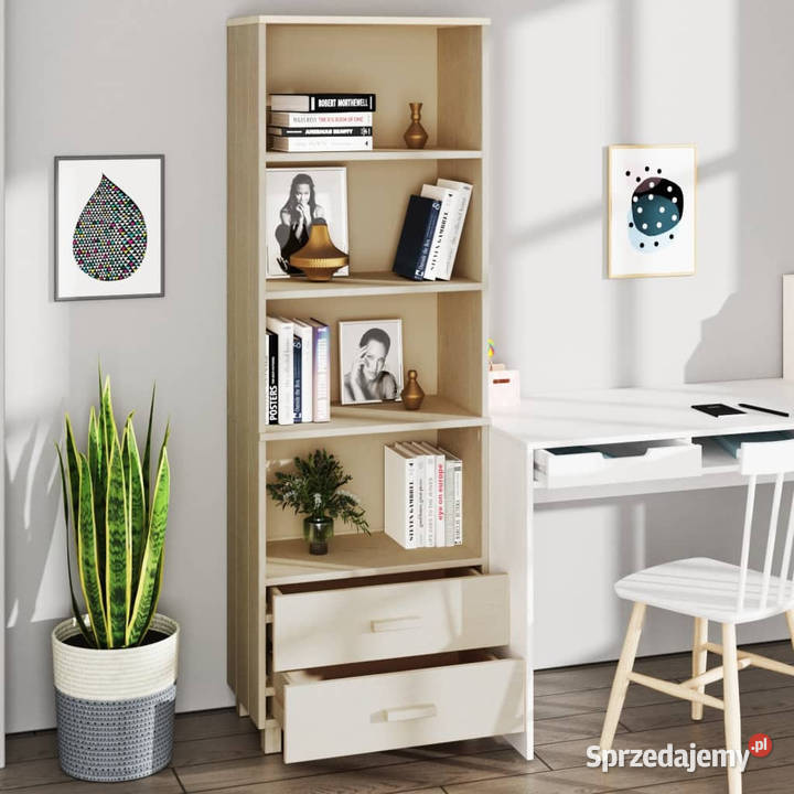 Szafka HAMAR miodowy brąz 60x35x180 lite drewno Warszawa
