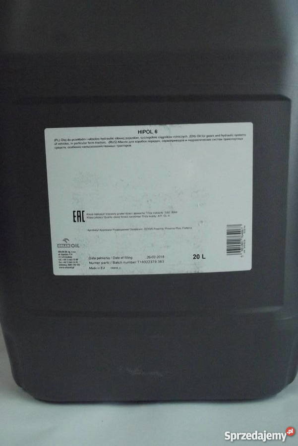 Olej przekładniowy HIPOL GL 6 80W ORLEN 20L nieuszkodzony Parczew sprzedam