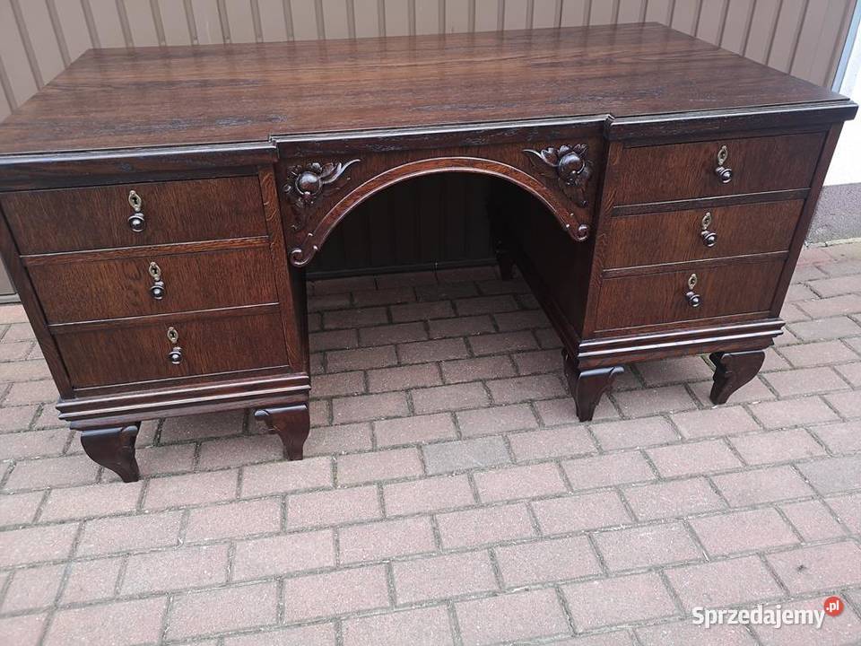 Biurko Dębowe Gabinetowe Unikatowe Stare Antyk wielkopolskie Swarzędz sprzedam