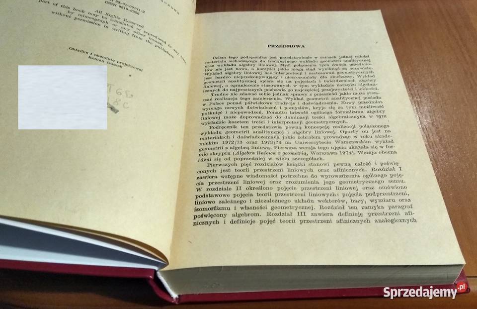 Algebra liniowa z geometrią BiałynickiBirula BM Gdańsk sprzedam