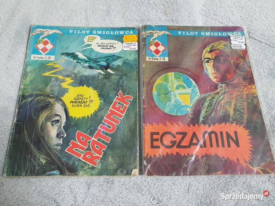 Pilot Śmigłowca zestaw 2 komiksów 1 wydanie 1975 Komiksy Gdynia