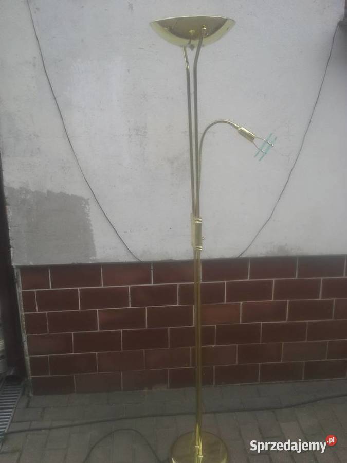 Złota podwójna lampa ze ściemniaczem Wyposażenie wnętrz Warszawa