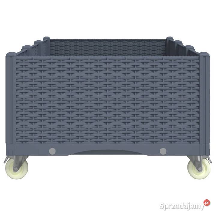 Donica ogrodowa na kółkach szara 150x80x54 PP