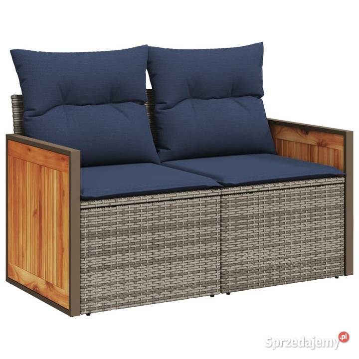 Sofa ogrodowa z poduszkami 2osobowa Szary Warszawa