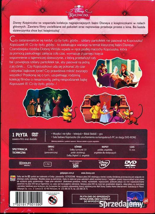 KOPCIUSZEK TRYLOGIA DISNEY KSIĘŻNICZKA dubbing Kalisz sprzedam