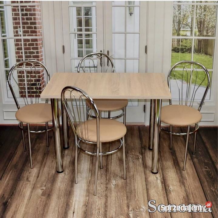 Zestaw Stół kuchenny 100 x 60 4 krzesła WYSYŁKA Dom i Ogród Syców