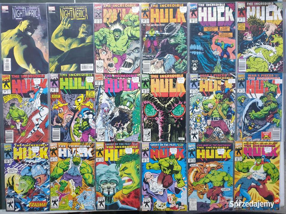 Hulk zestaw 103 oryginalnych komiksów Marvel USA Superbohaterowie Gdynia