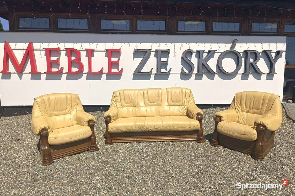 Aneta II komplet wypoczynkowy 311 skóra śląskie Piasek